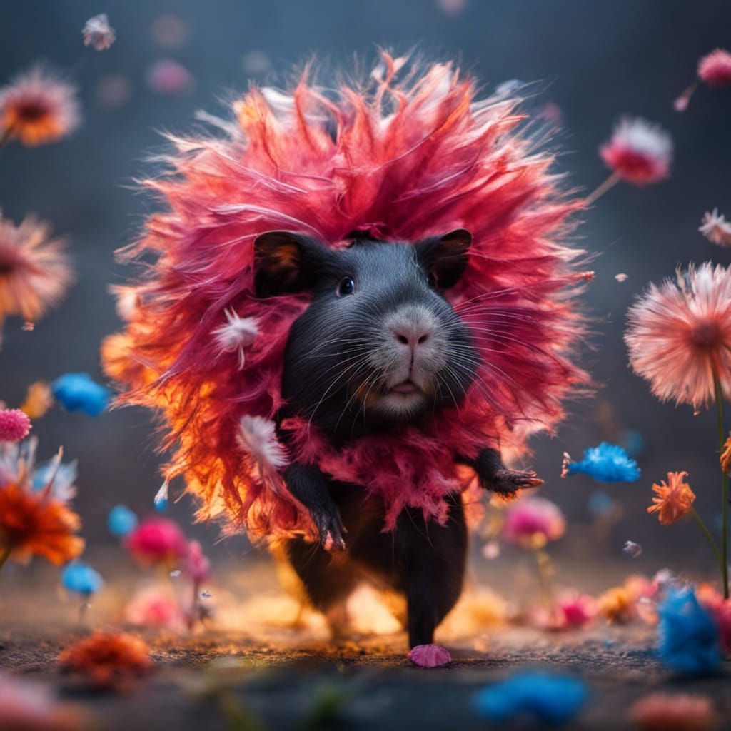 Dandelion Guinea Pig Dancing: An AI Generated Image