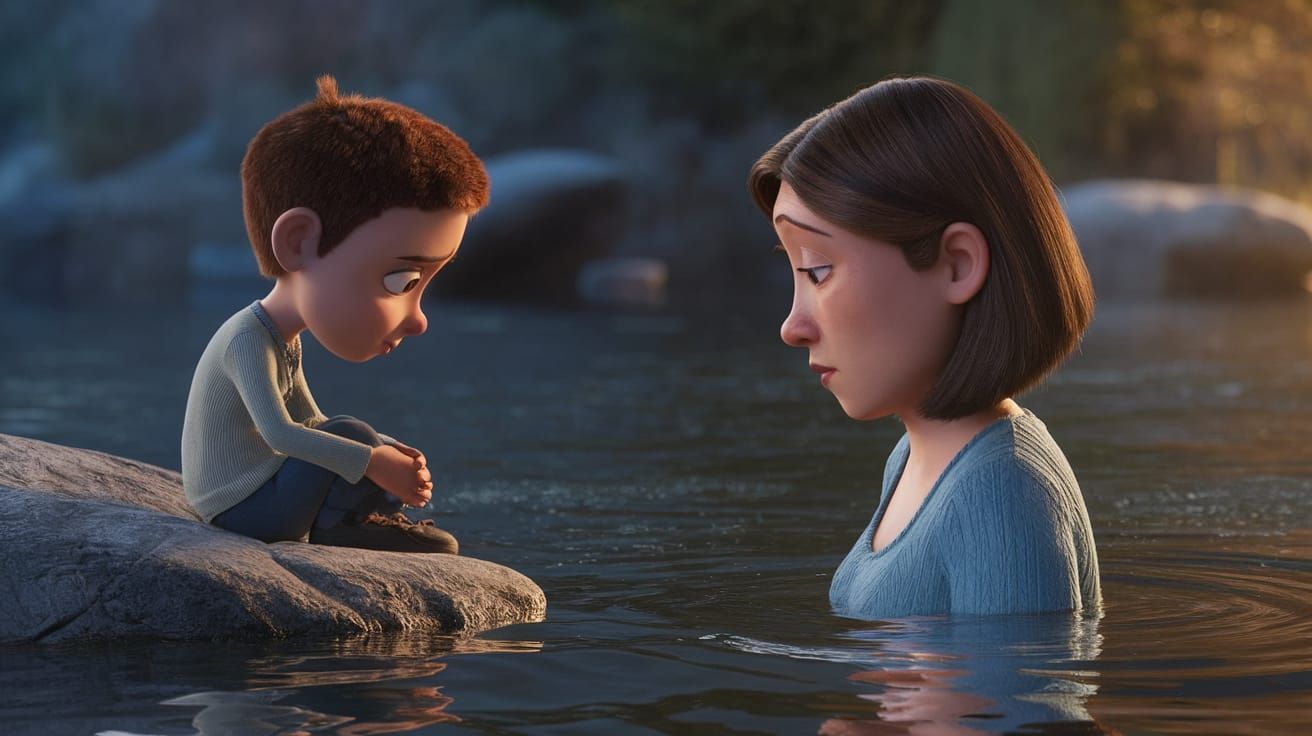 Disney Cartoon Boy Refuses To Speak To Sad Mother