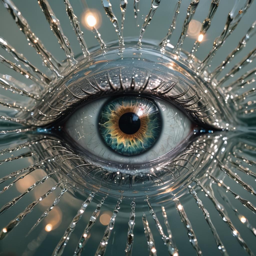 Sparkling Eye of a Water God Macro Photograph
