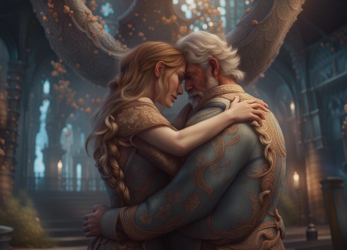 Photorealistic Nowhere Lady: Intricate Embrace in 8K