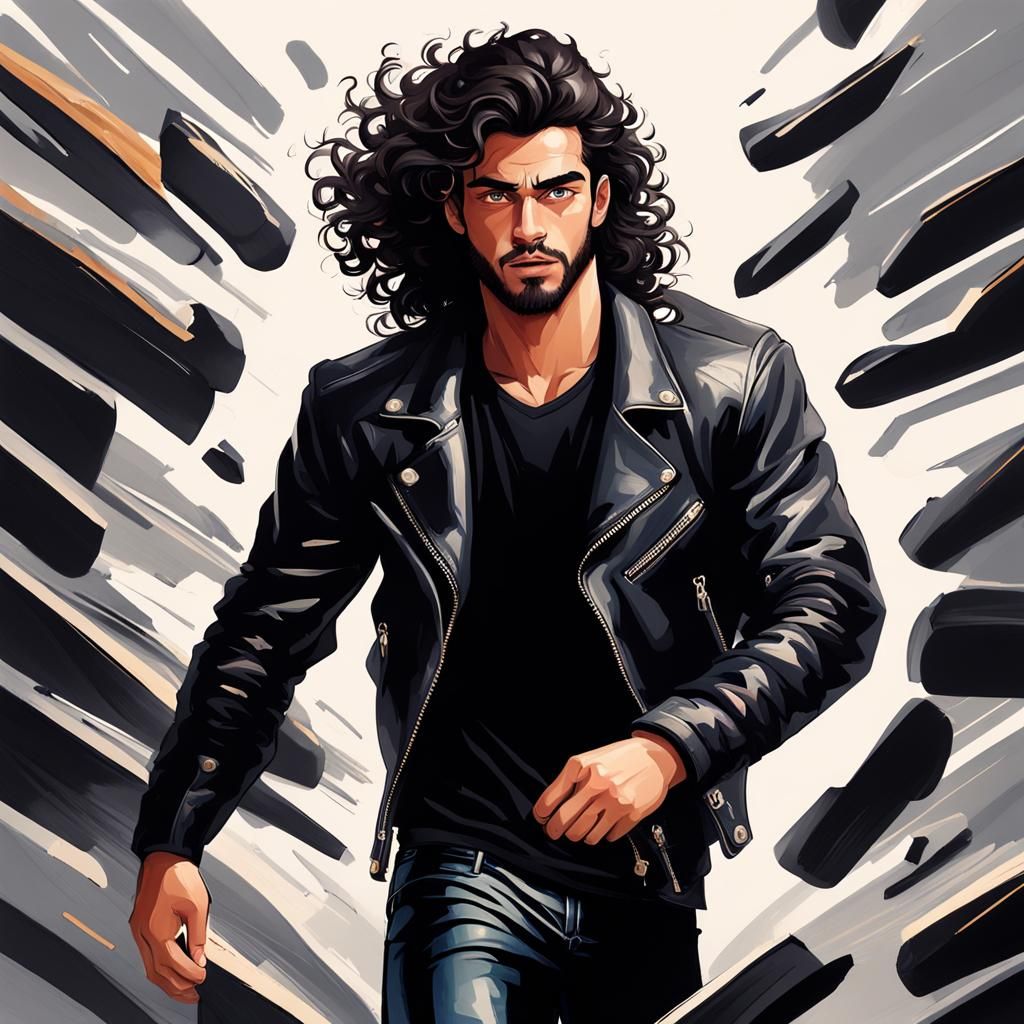 Elegant Buff Dude Caricature Illustration