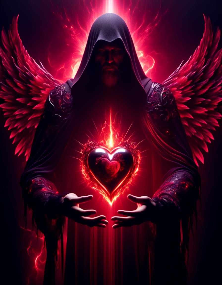 Sacred Heart Tattoo with Dark Magic Elements