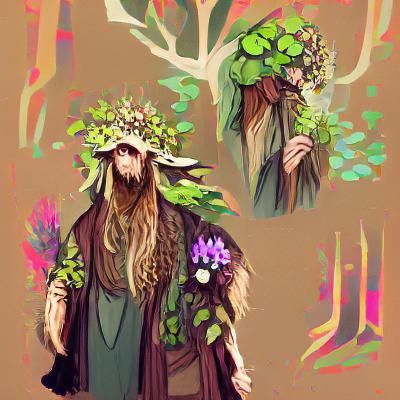 Mystical Druid in Enchanted Forest