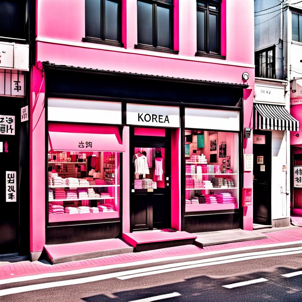 Modern Western-Style Korean Buildings with Colorful Neighbor...