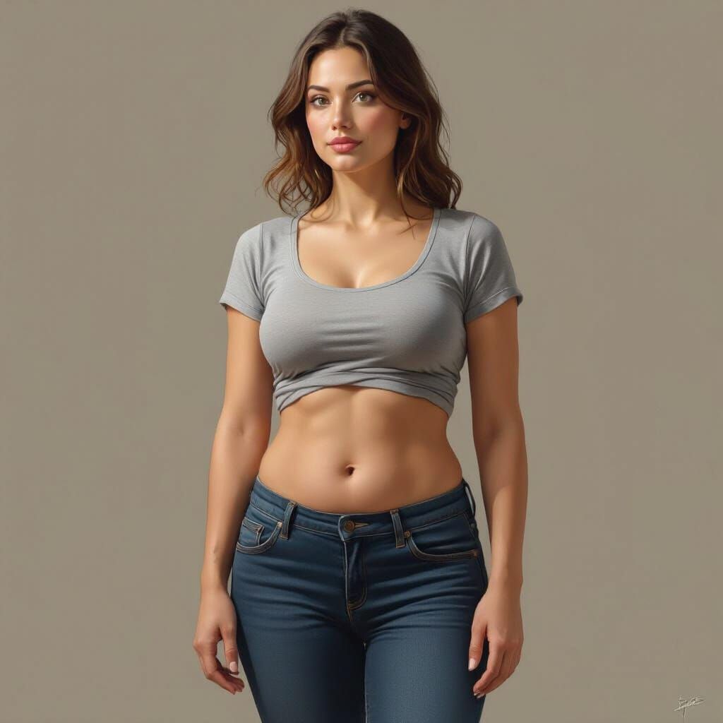 Realistic Image of a Woman's Gradual Weight Gain