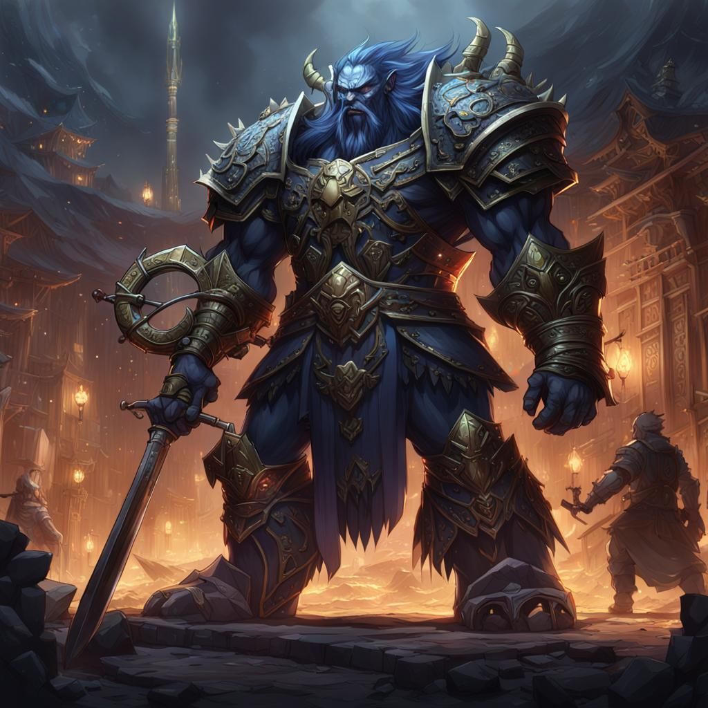 Goliath in Anime Style Dark Fantasy Concept Art