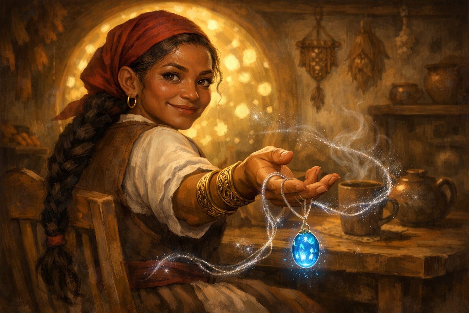 Kithkin Advisor Imbues Talisman with Community Magic