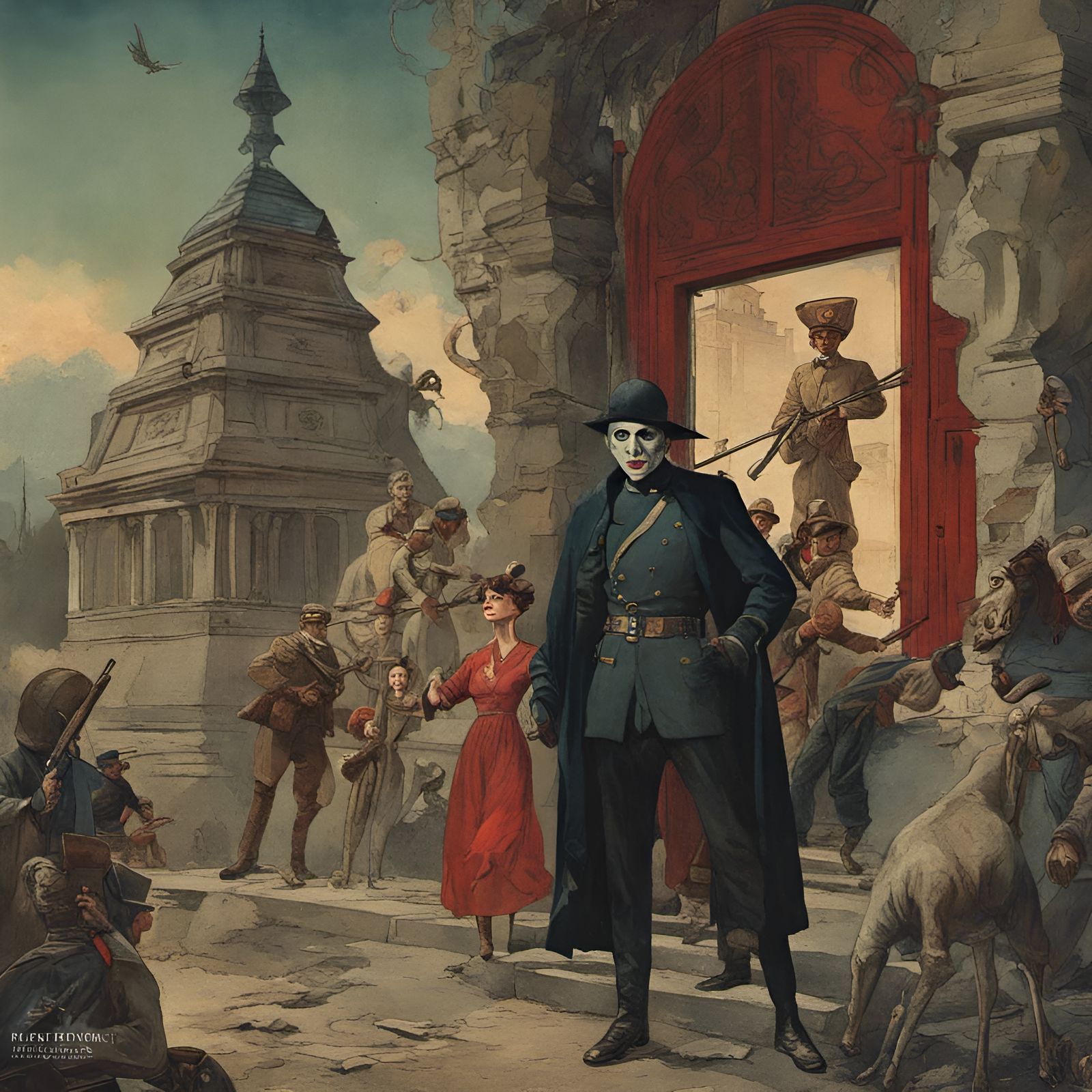 Parisian Magazine Cover: Nosferatu and Colonial Police