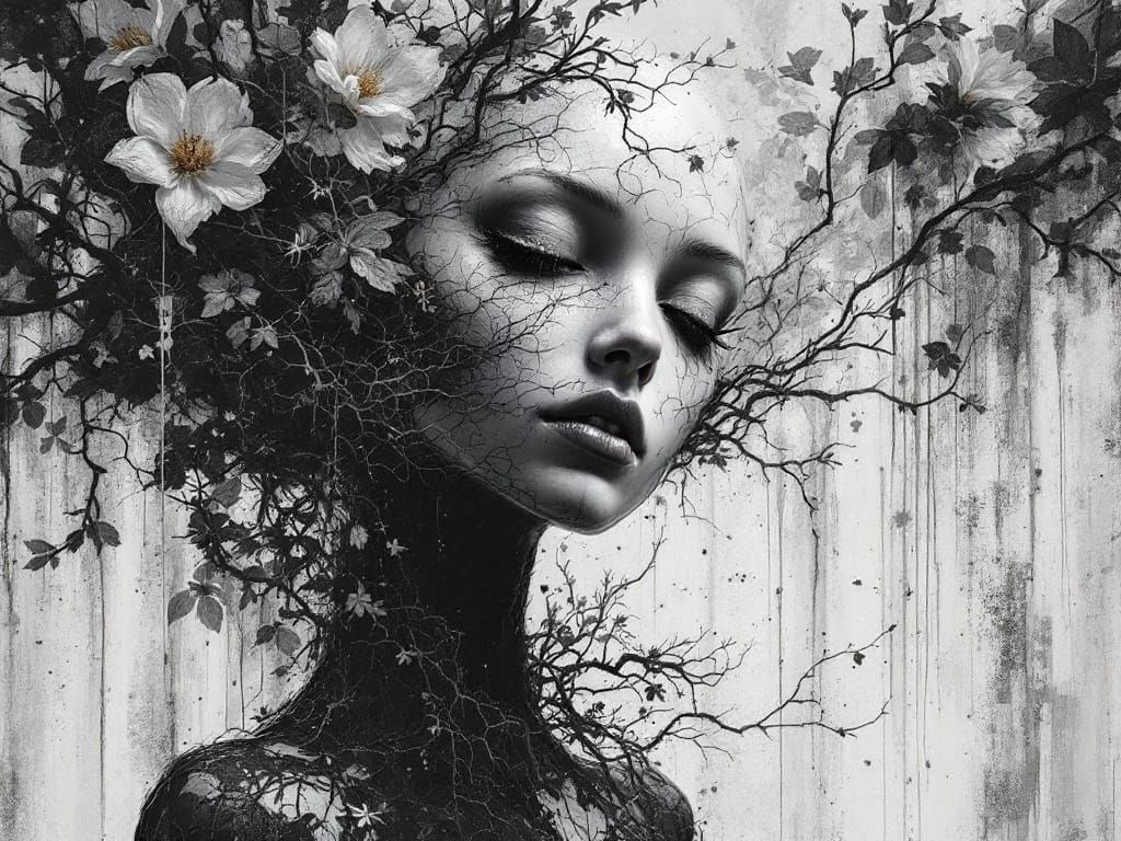 Melancholic Portrait of Overwhelming Imagination