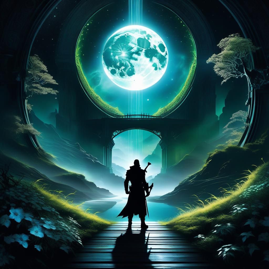 Surreal Toxic Punk Dreamscape with Ethereal Silhouettes