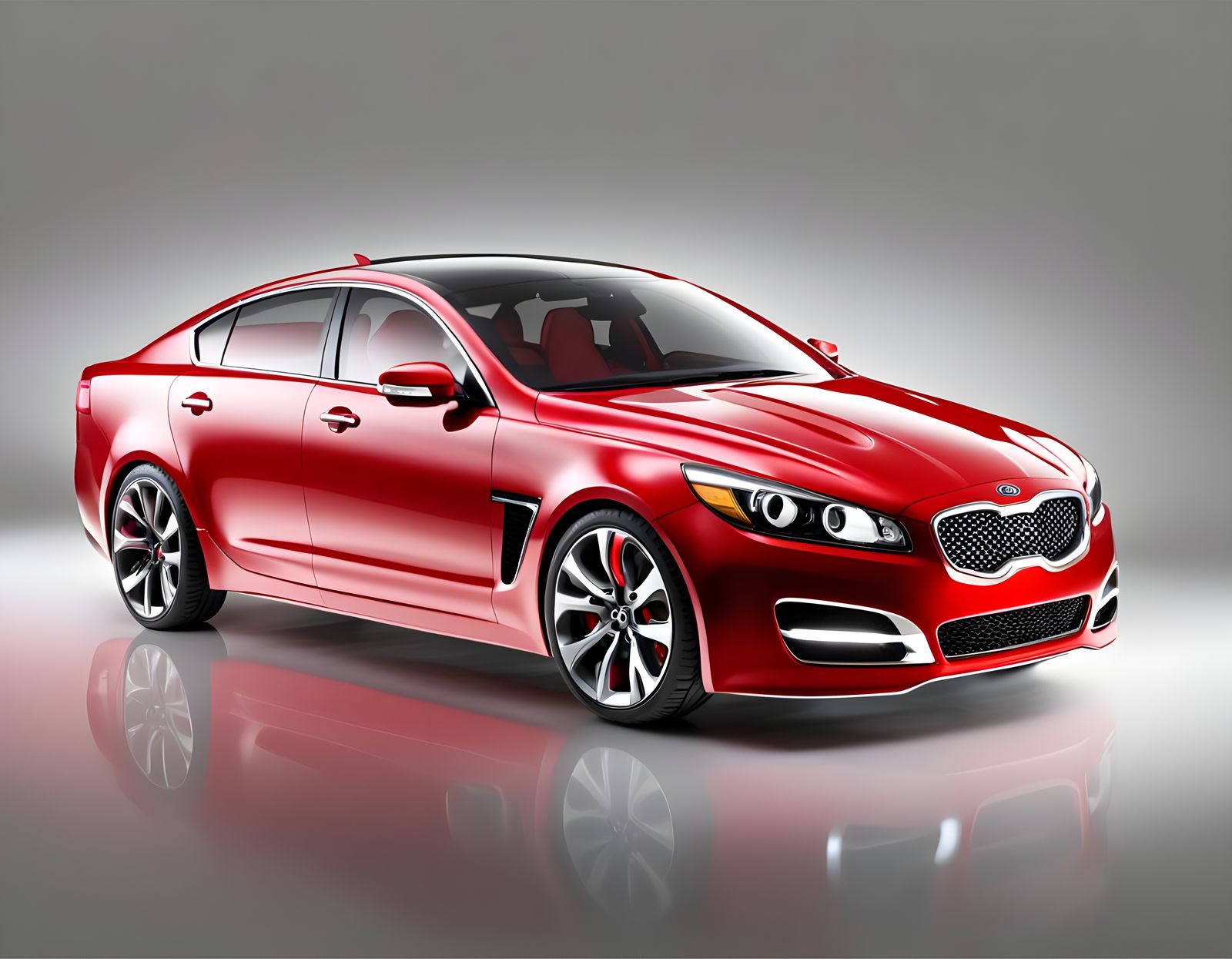 Red 2011 Kia Jaguar XFR 3D Render