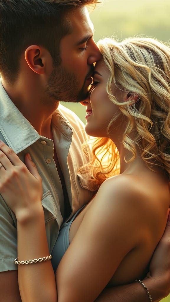 Ethereal Kiss in Golden Light