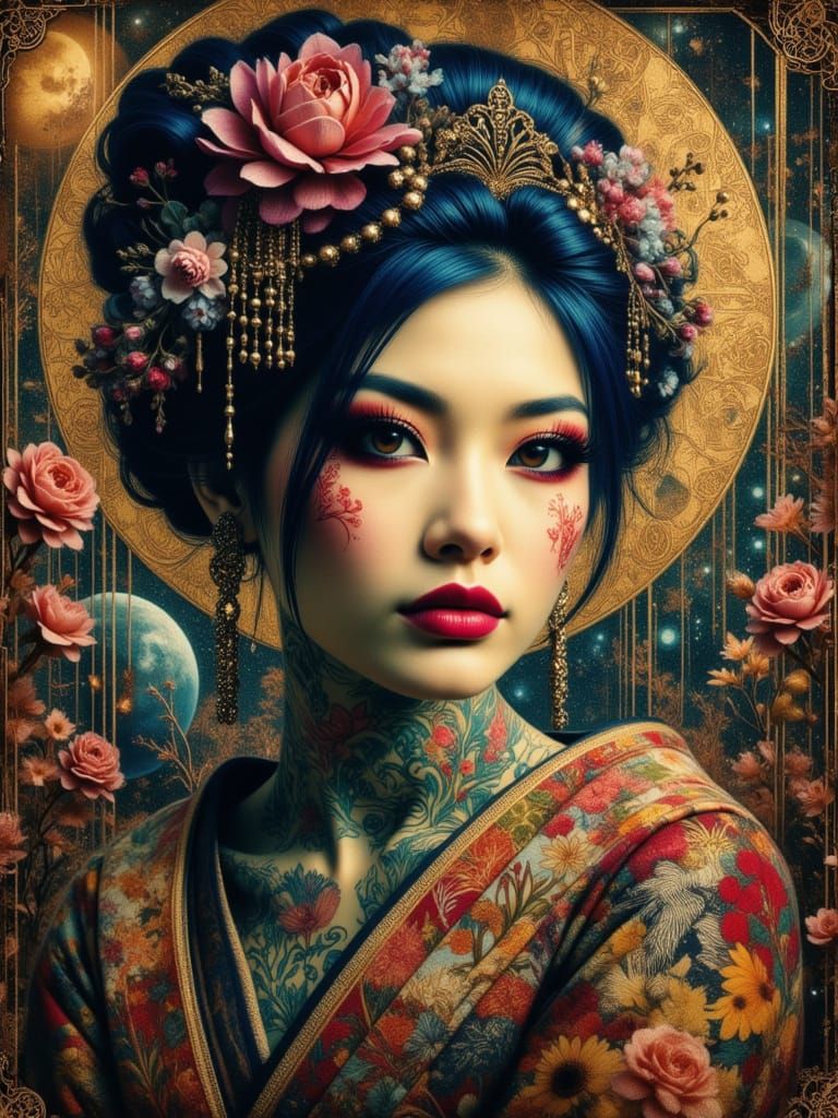 Celestial Woman Portrait in Fantasy Realism Style