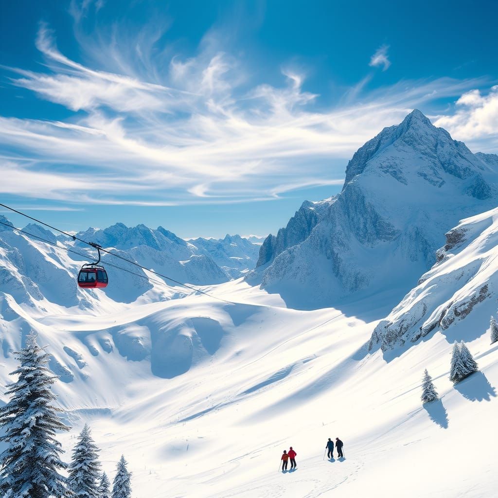 Breathtaking Alpine Vista in Dreamy Light