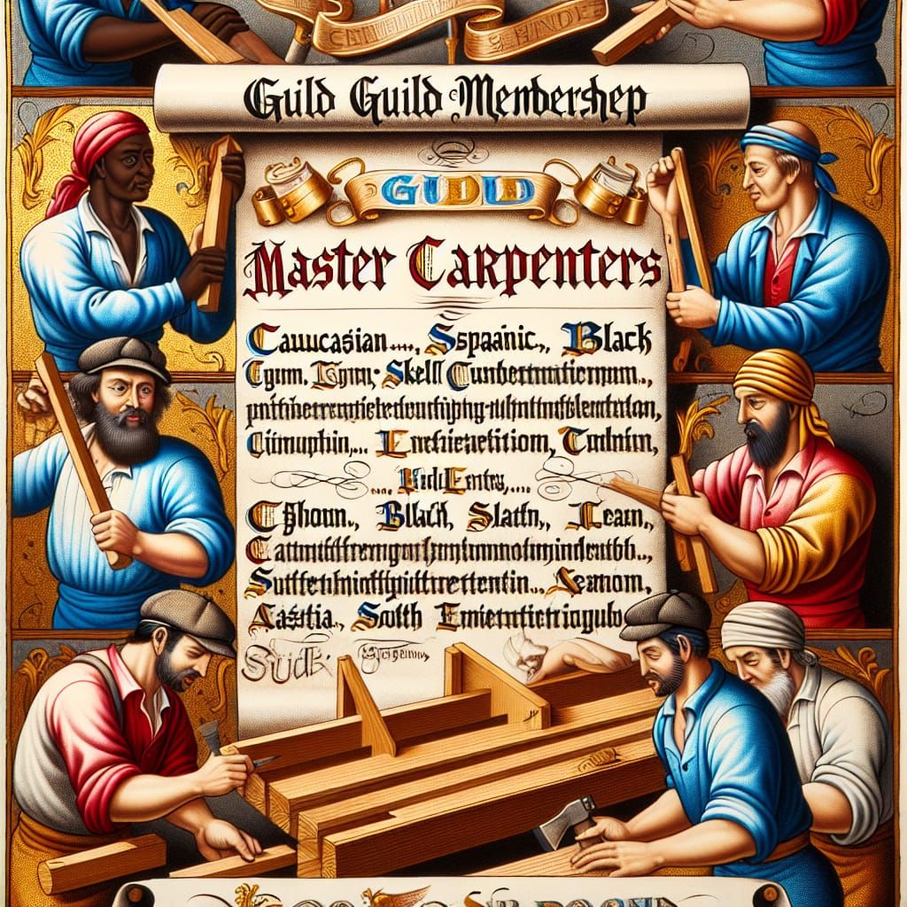 a 19th century Illuminated scroll of membership for the guil...