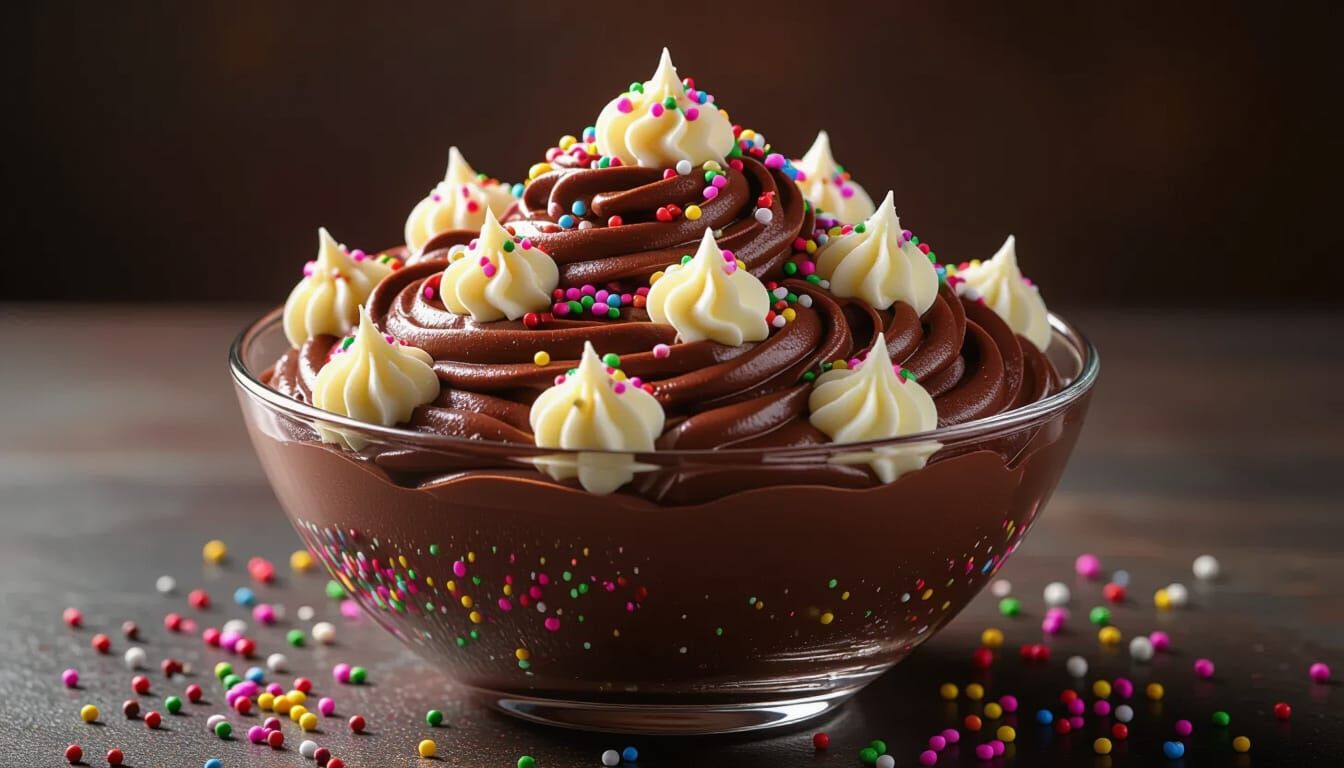 Decadent Chocolate Mousse with White Chocolate Islands