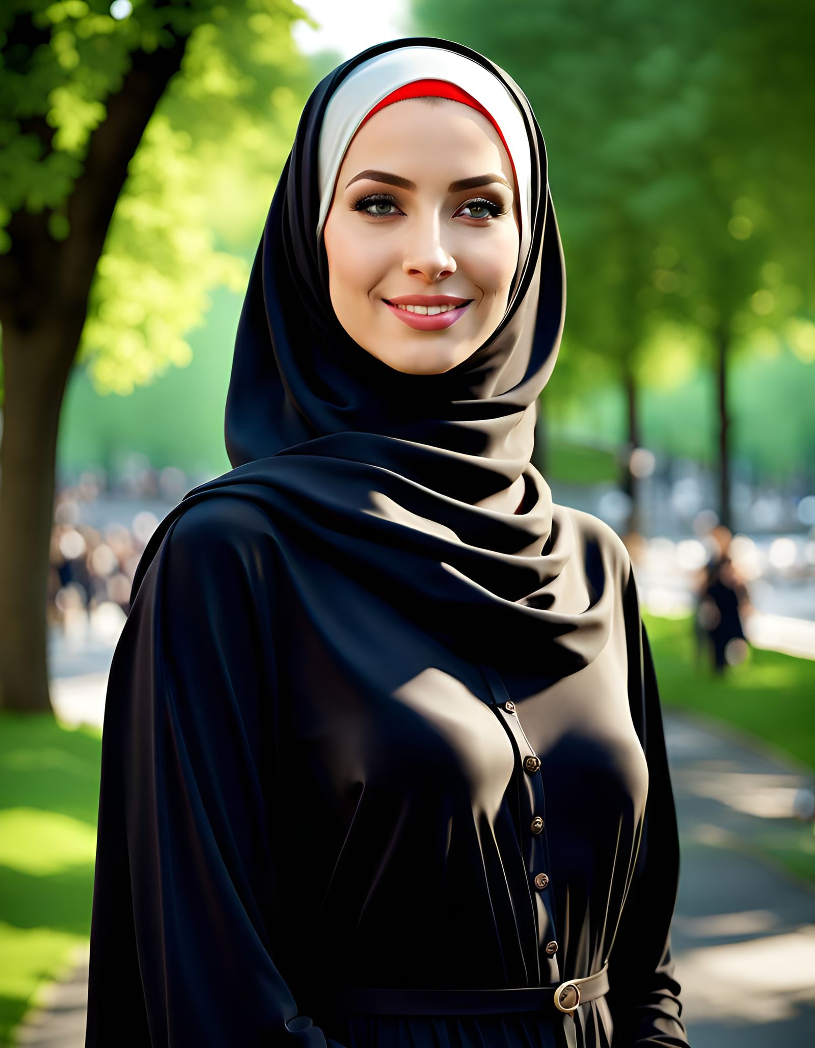 Modest Woman in NYC: Ultra-Realistic Digital Art