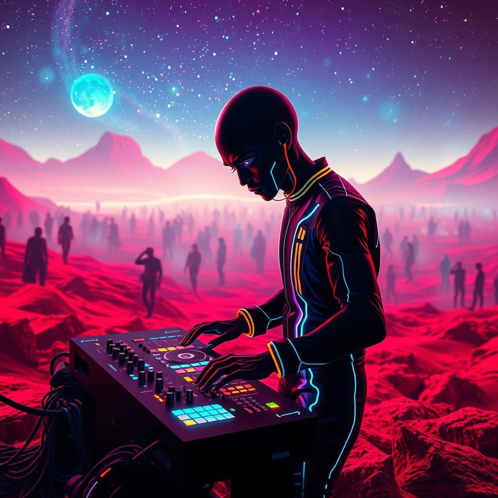 Proxima Centauri b Rave in Cyberpunk Style