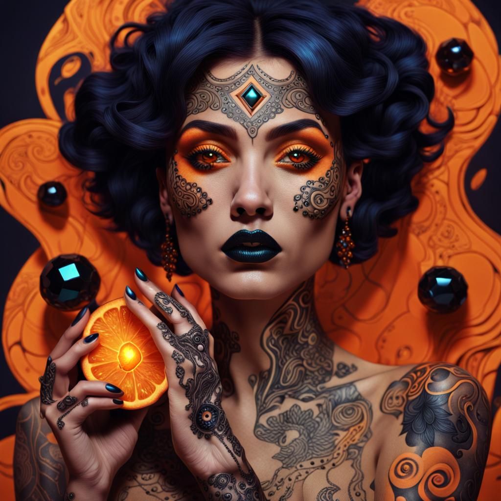 Woman with Gemstones: Pixar-Inspired 3D Digital Art