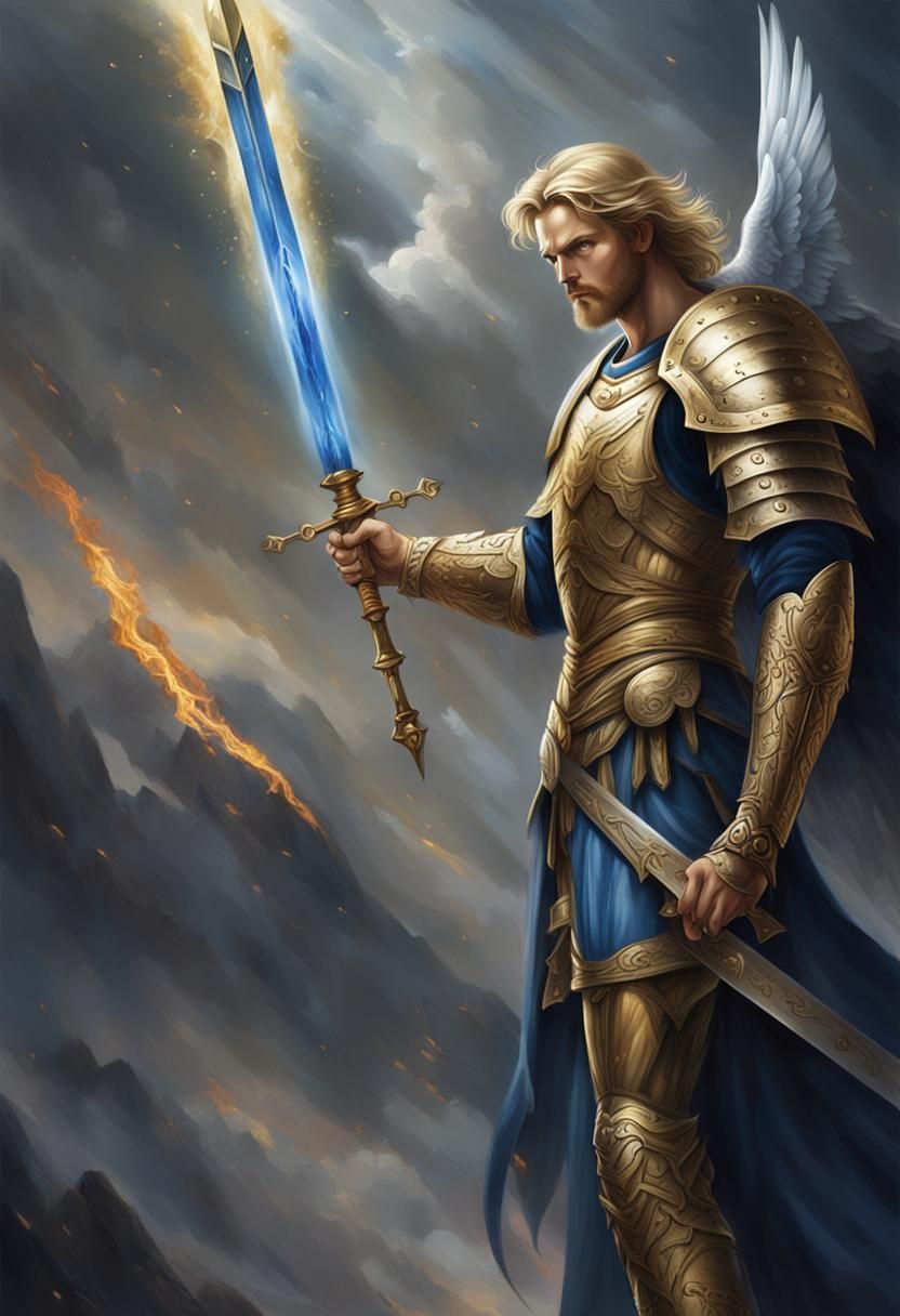 Archangel Michael: Warrior Angel in Golden Armor