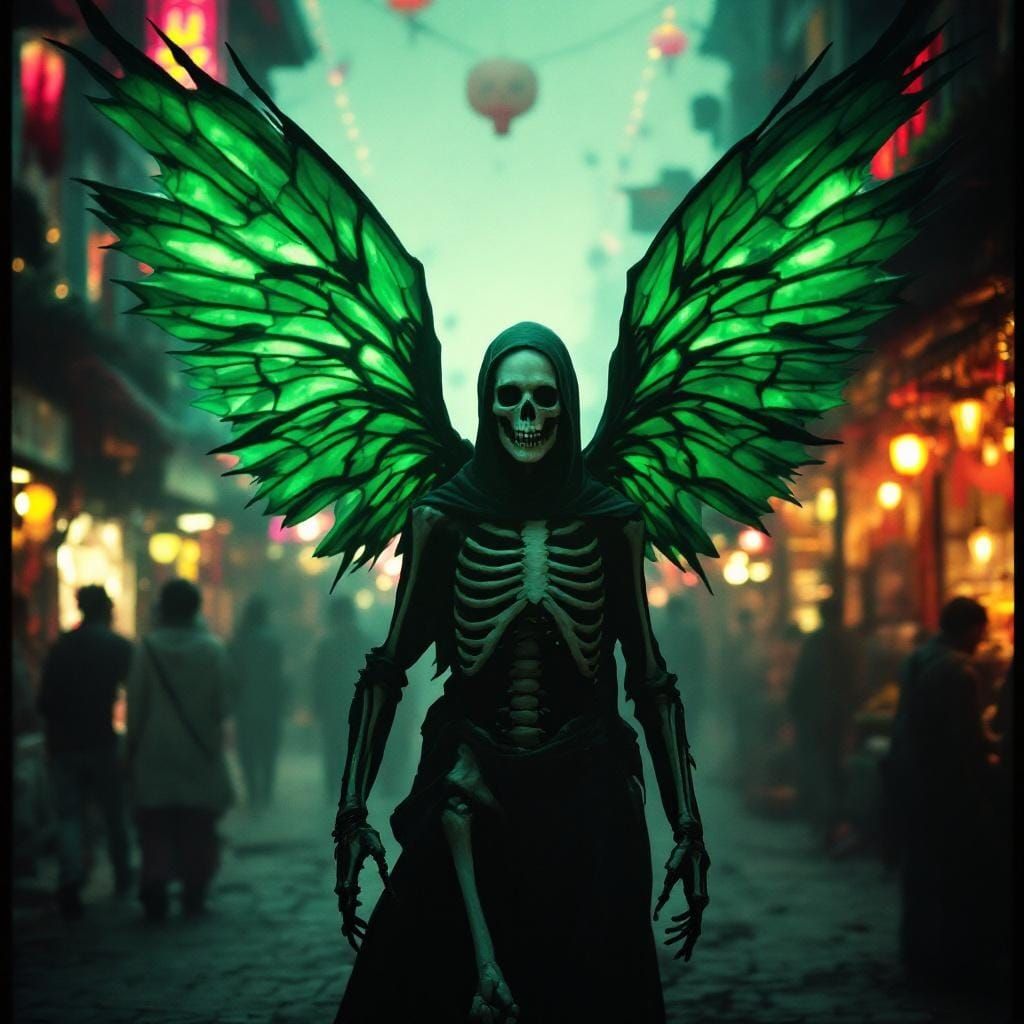 Majestic Skeletal Figure at Day of the Dead Fair