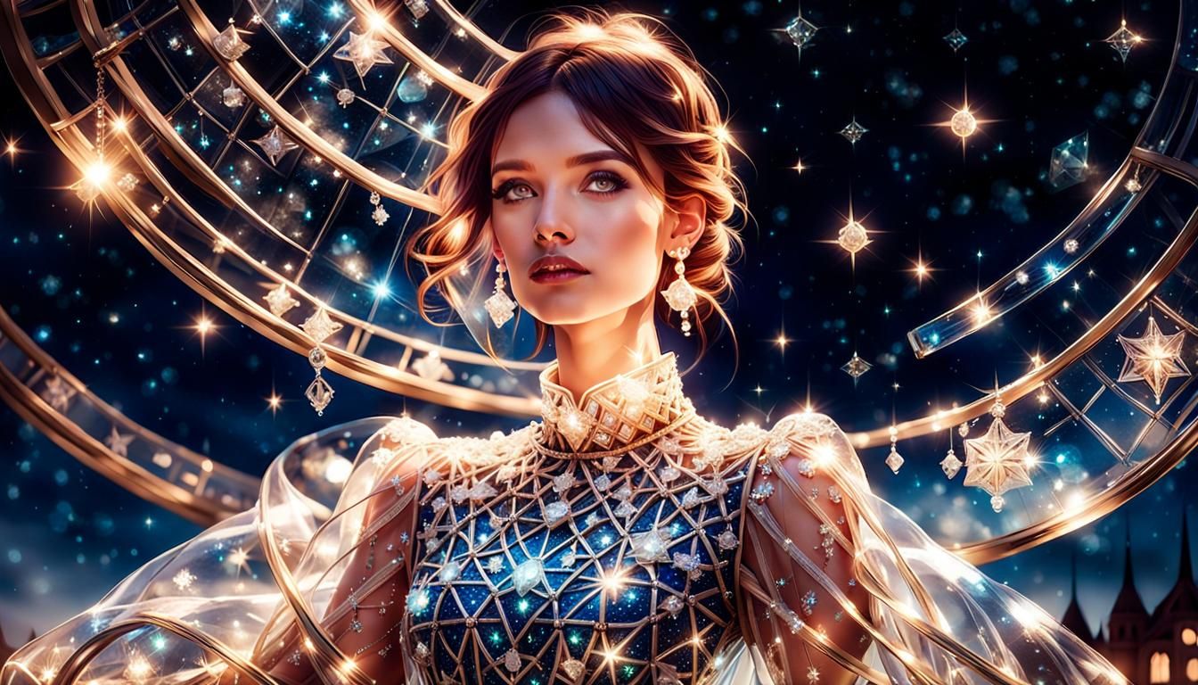 Woman in Glass Dress Portrait