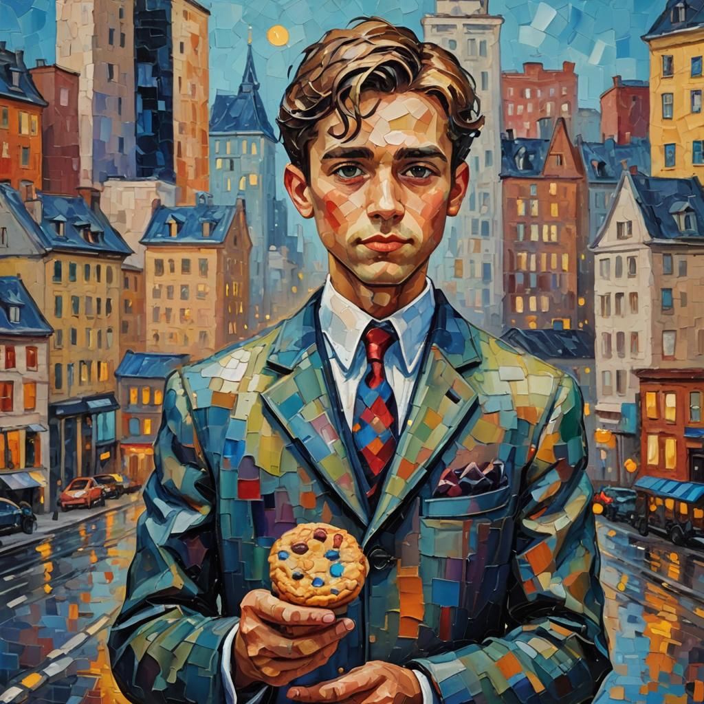 The Son of Man in Neo-Impressionist Style