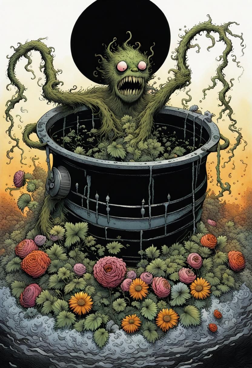 Magic Vine Monster Emerges in Comic Book Art