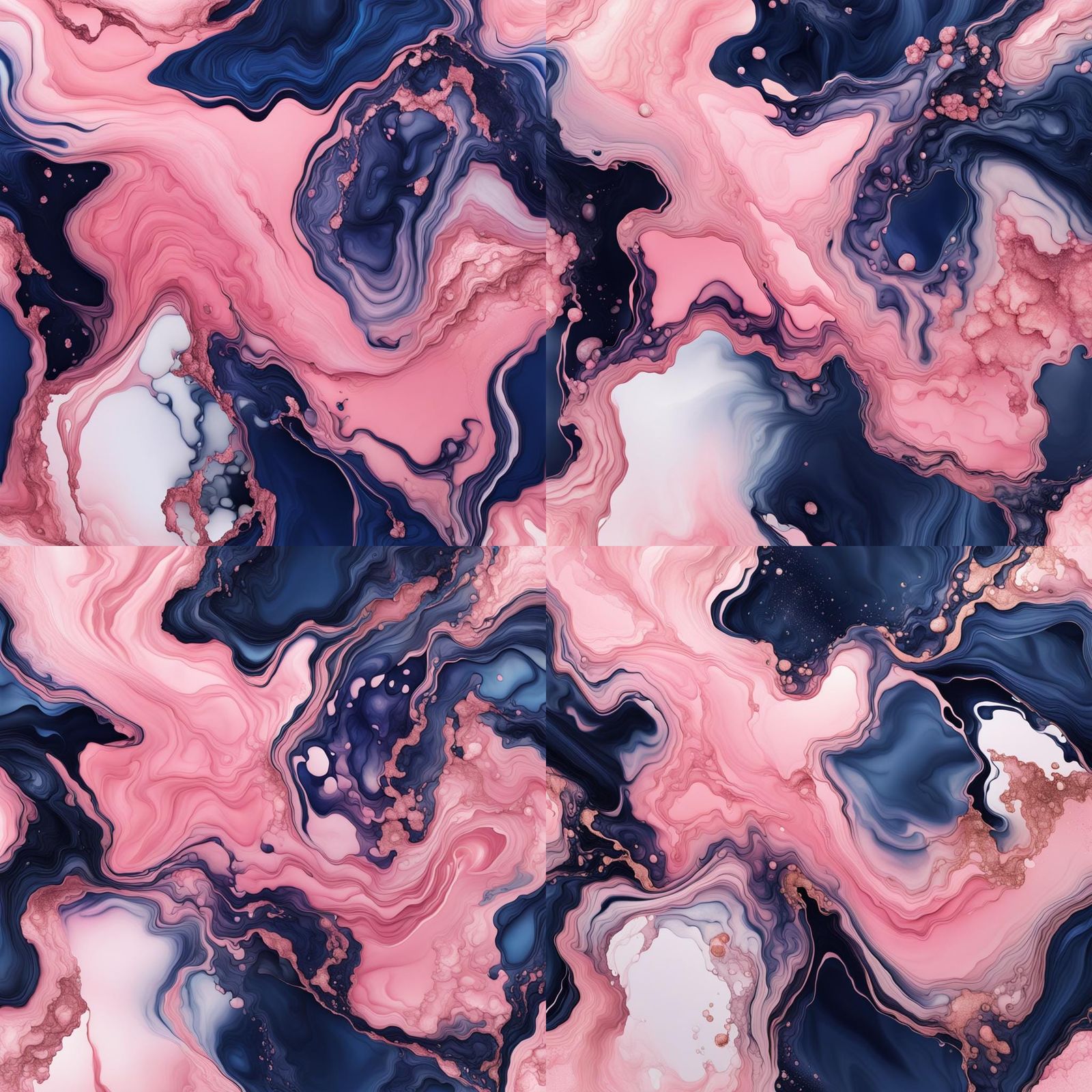 Alcohol Ink Marble in Pink and Navy