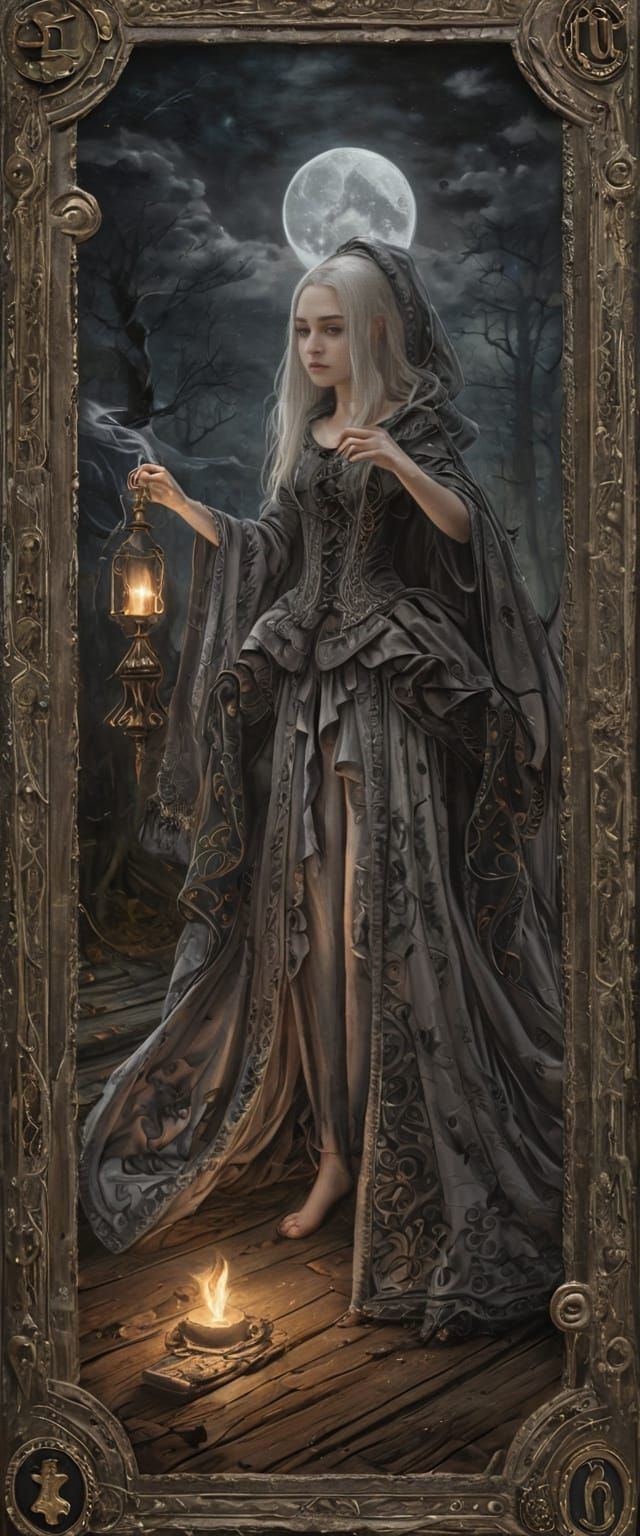 Mystic Young Hermit in Gothic Attire