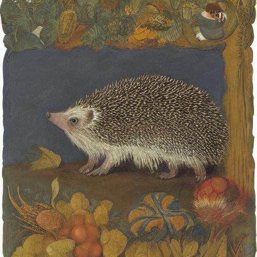 Hedgehog in Doodle World: Baroque Meets Abstract