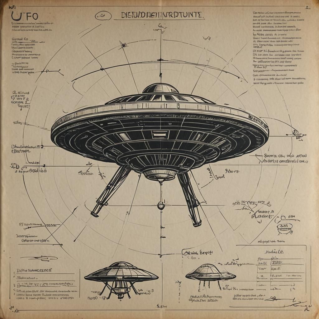 UFO Handbook Diagram in Professional Photography Style