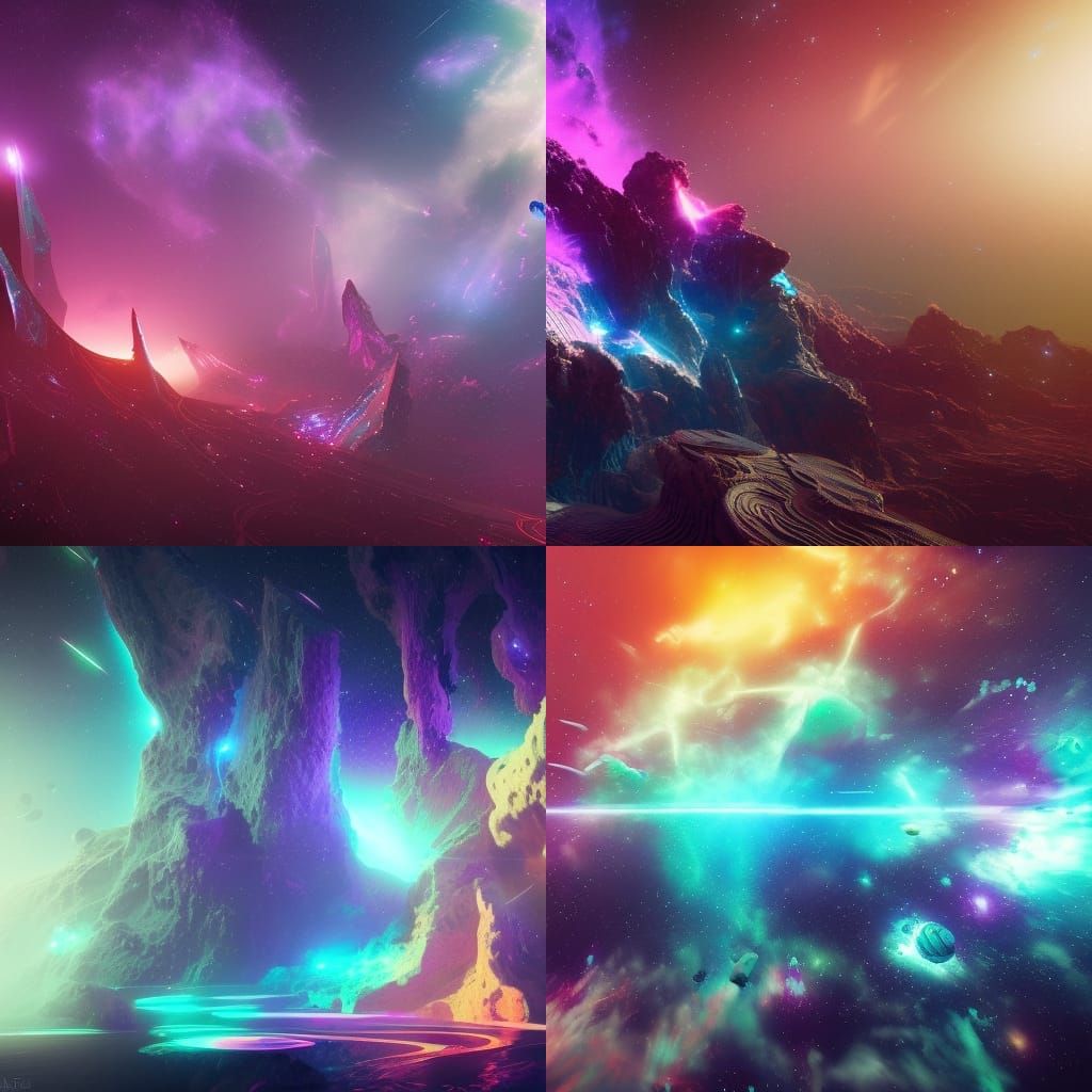 Neon Dream: A Space Nebula in Deep Color