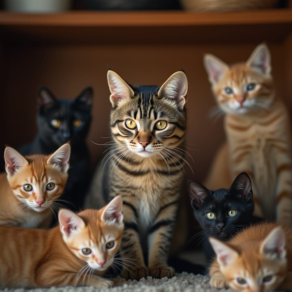 Tabby Cat in Cattery: Professional Photography