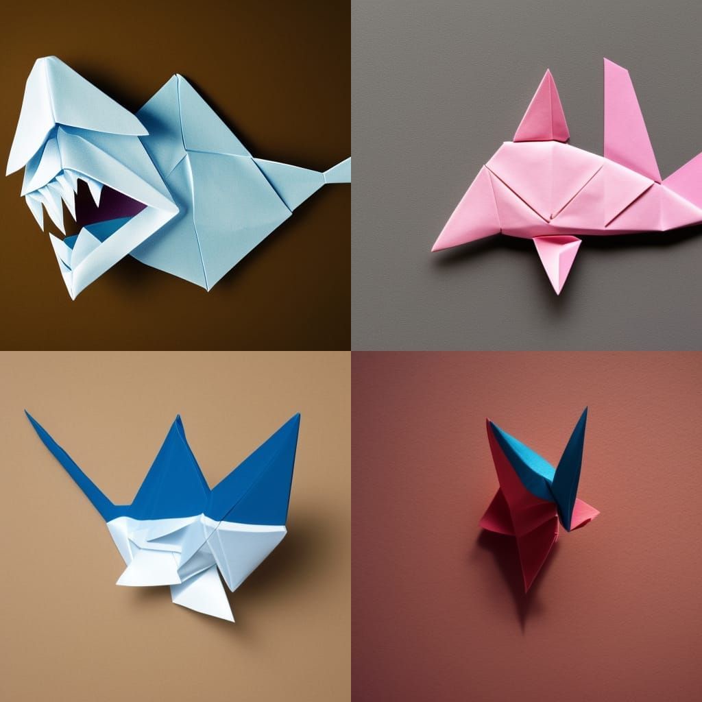 Origami Shark Papercraft in 8K Resolution