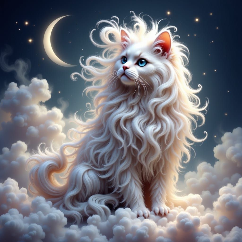 Cloud Himalayan Cat with Ethereal Fur Design