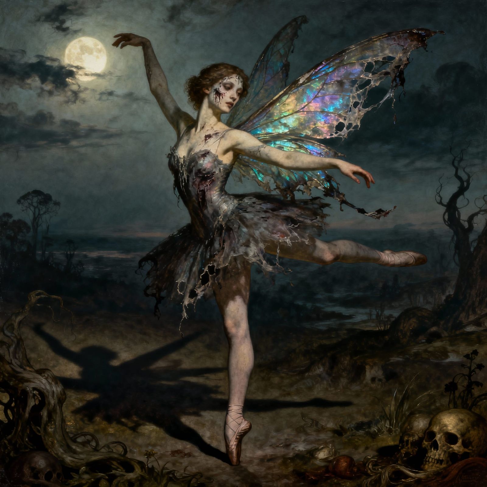 Ethereal Fairy Ballerina with Haunting Decay