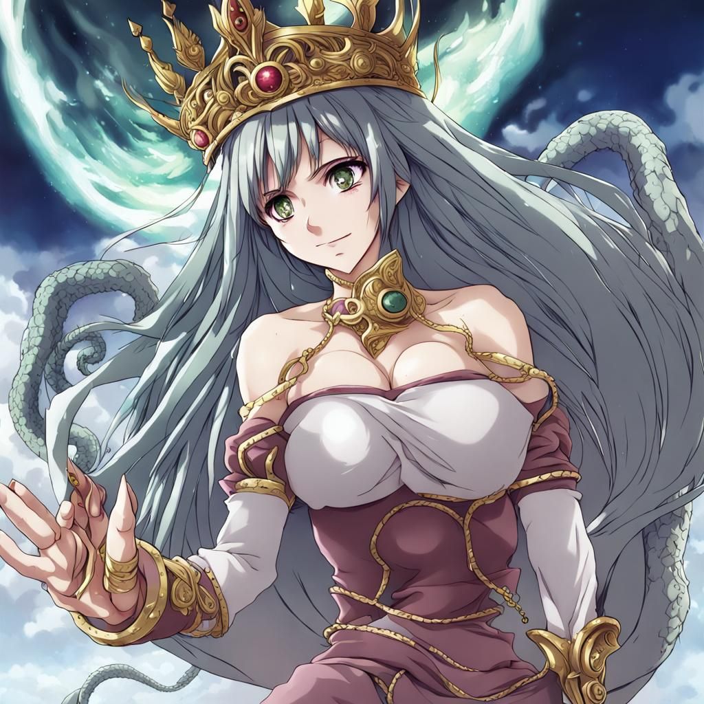 Anime-Style Lamia Queen Illustration