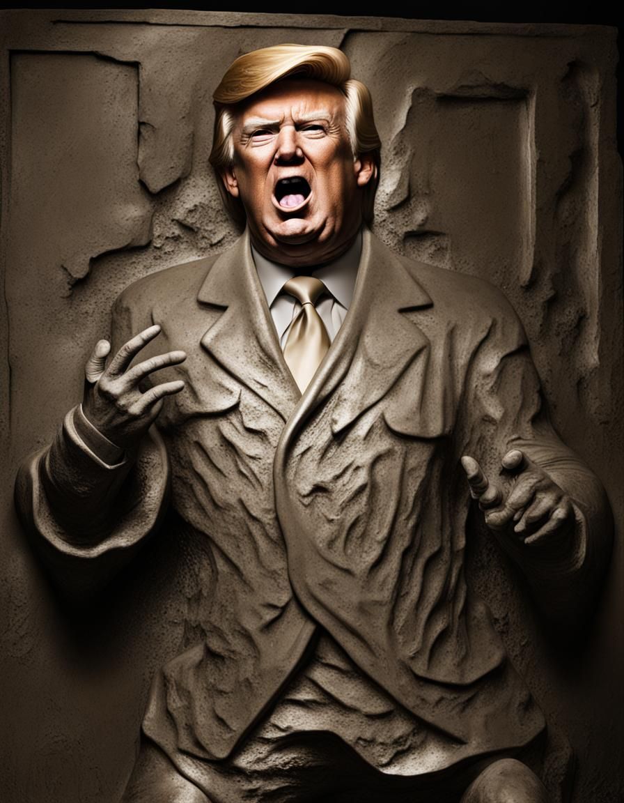 Donald Trump Frozen in Carbonite, Yelling