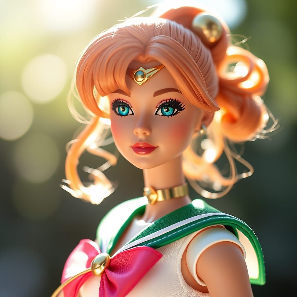 Sailor Jupiter as a Barbie Doll in Ethereal Lighting