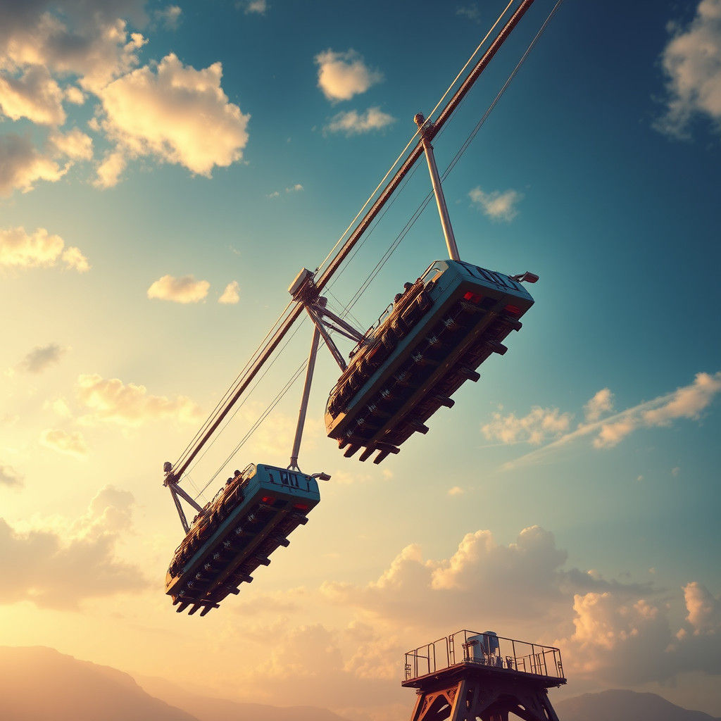 Futuristic Swing Ride Concept Art in 8K