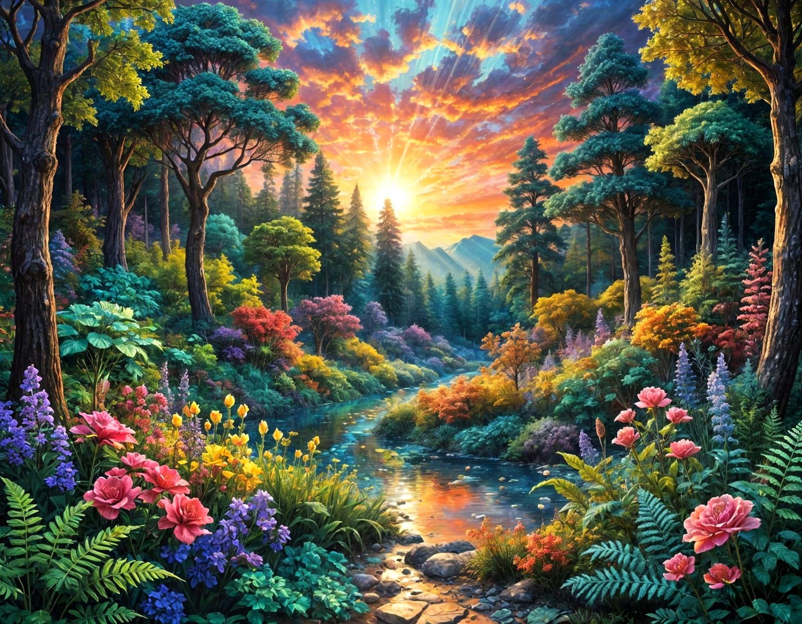 Gemstone Landscape in Vibrant Abstraction