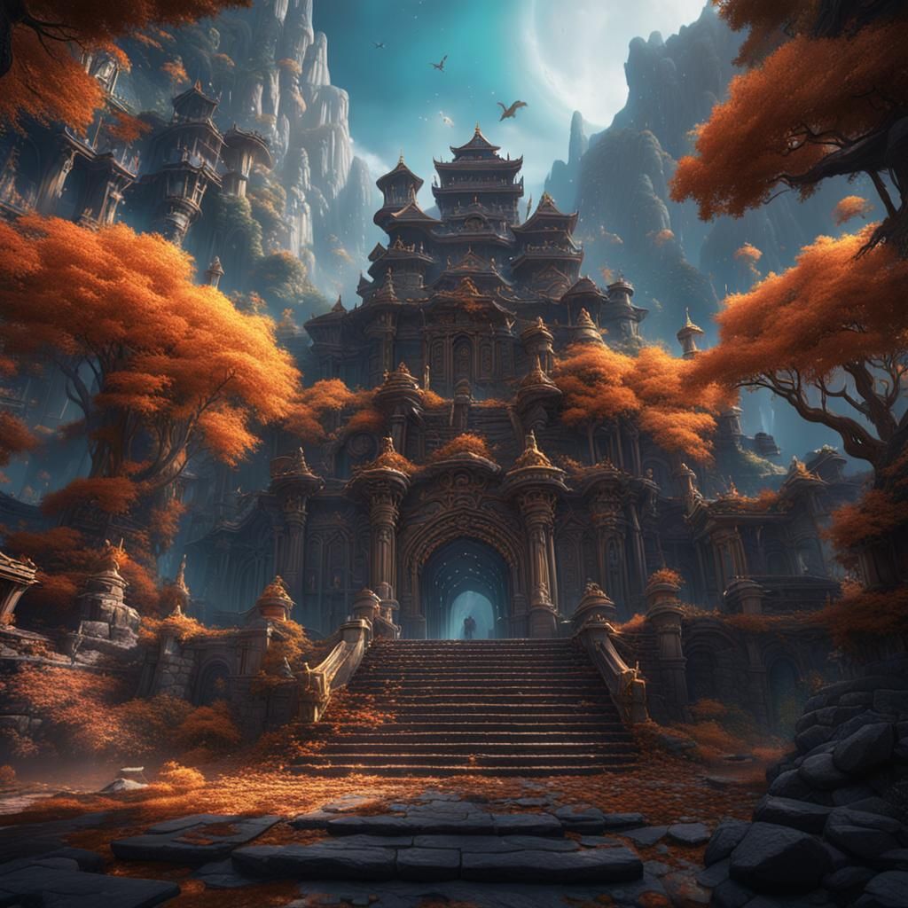 Fantastical Matte Painting with Deep Color