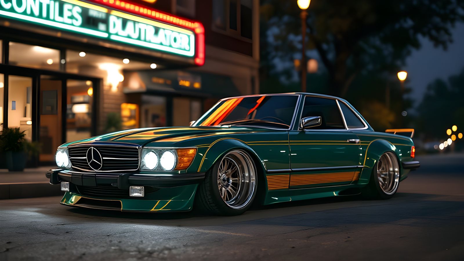 1979 Mercedes 450 SL Restomod in Forest Green