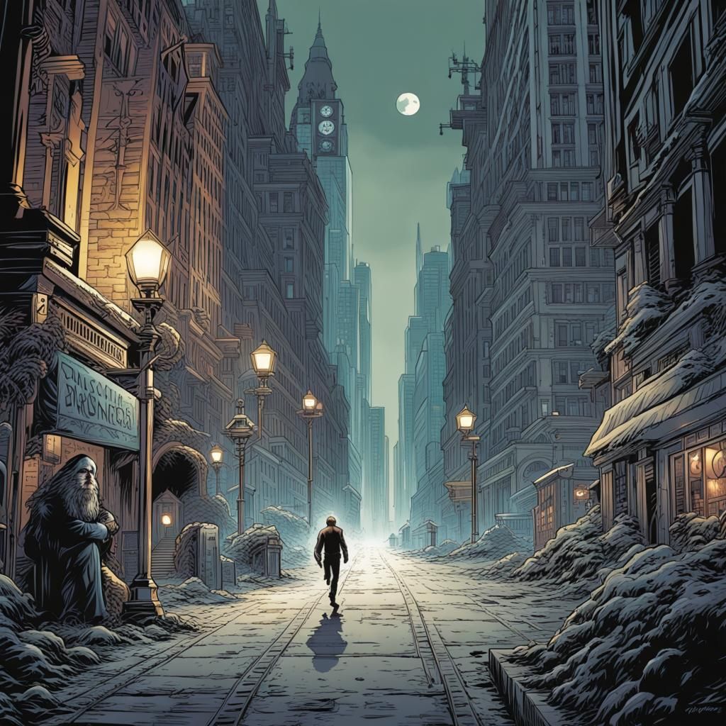 Ghost Runner in Comic Book Art Style