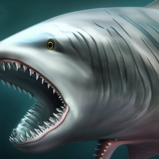 Hyperrealistic Shark-Octopus Hybrid in Detailed Matte Painti...