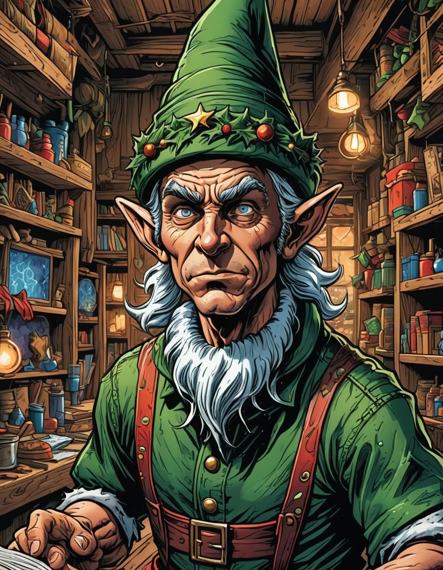 A angry looking christmas elf Mark Brooks and Dan Mumford, c...