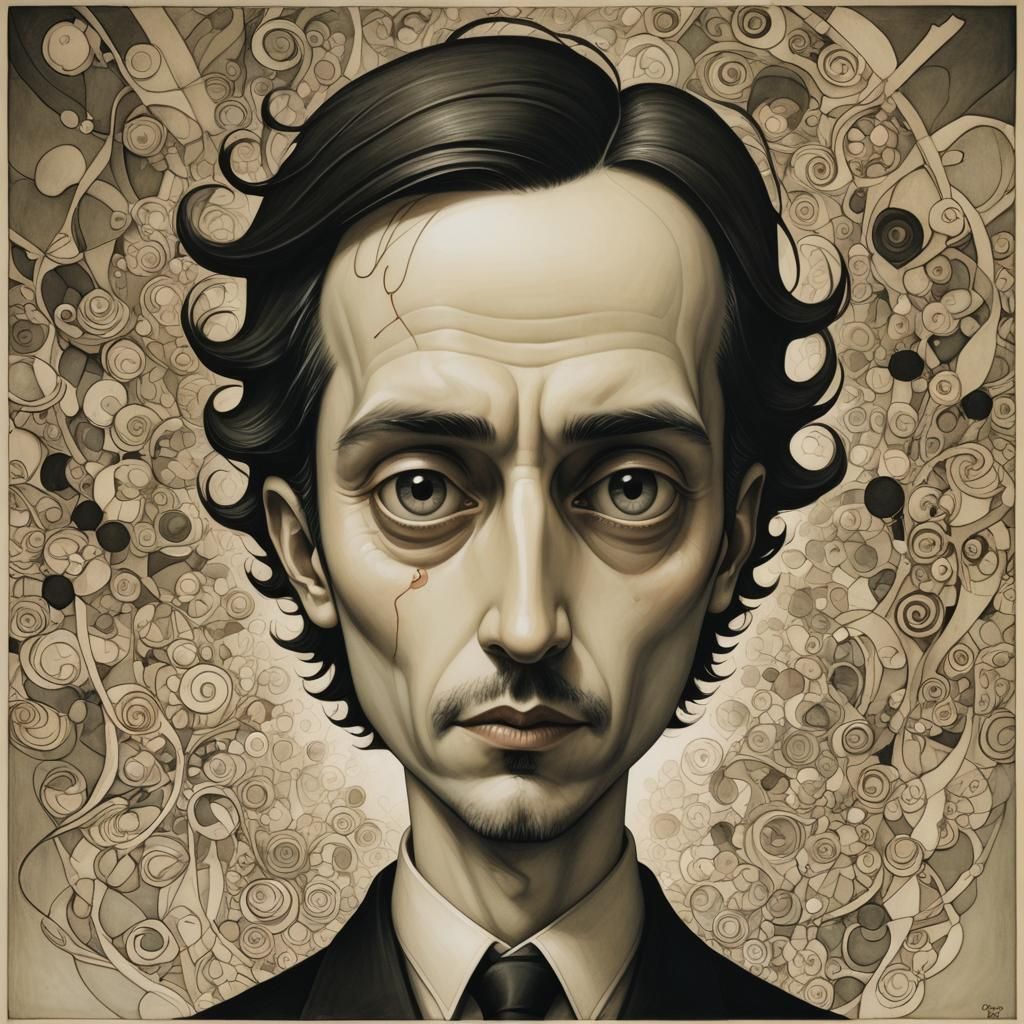 Surreal Self-Portrait with Cel-Shaded 3D Shading