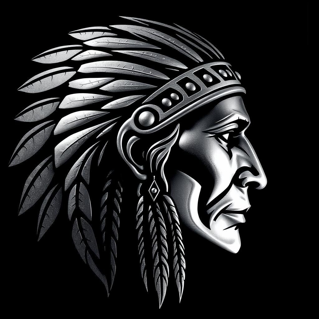 Monochrome Indian Head Nickel Silhouette