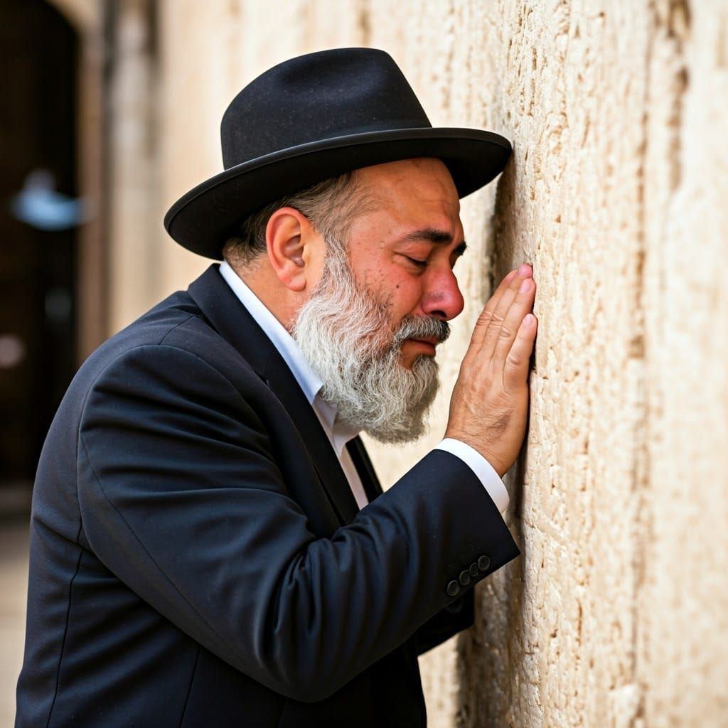 Man in Prayer at the Western Wall